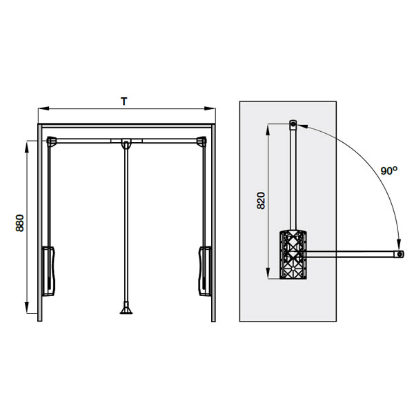 TAY NÂNG MÓC ÁO HAFELE CHESTNUT