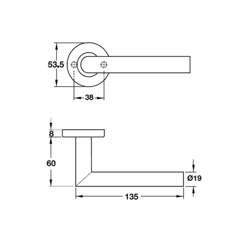 Tay nắm gạt có nắp che Inox 304 Hafele 903.92.558