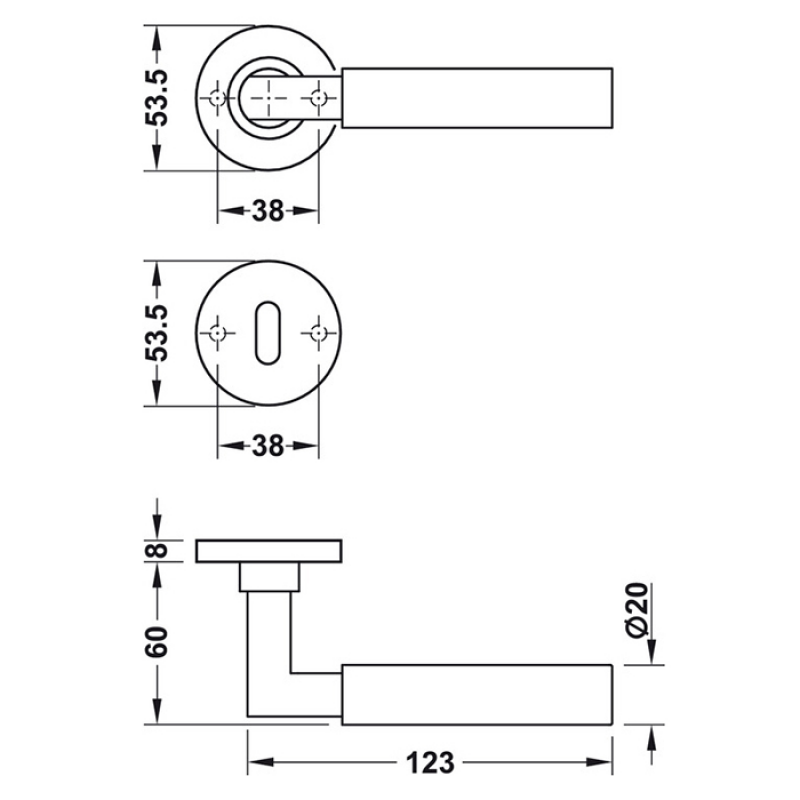 Tay nắm gạt Hafele cho cửa vệ sinh