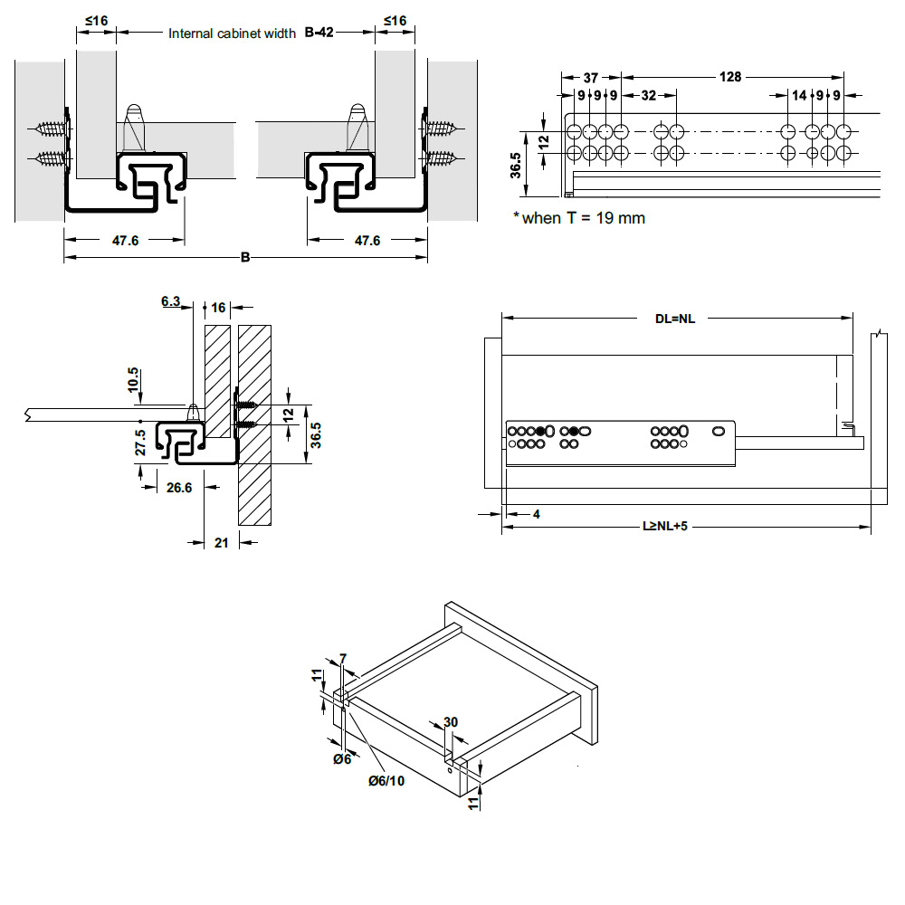 RAY ÂM HAFELE GIẢM CHẤN TOÀN PHẦN 400MM