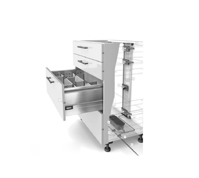 Bộ đẩy điện Blum cho 4 drawers 9419185
