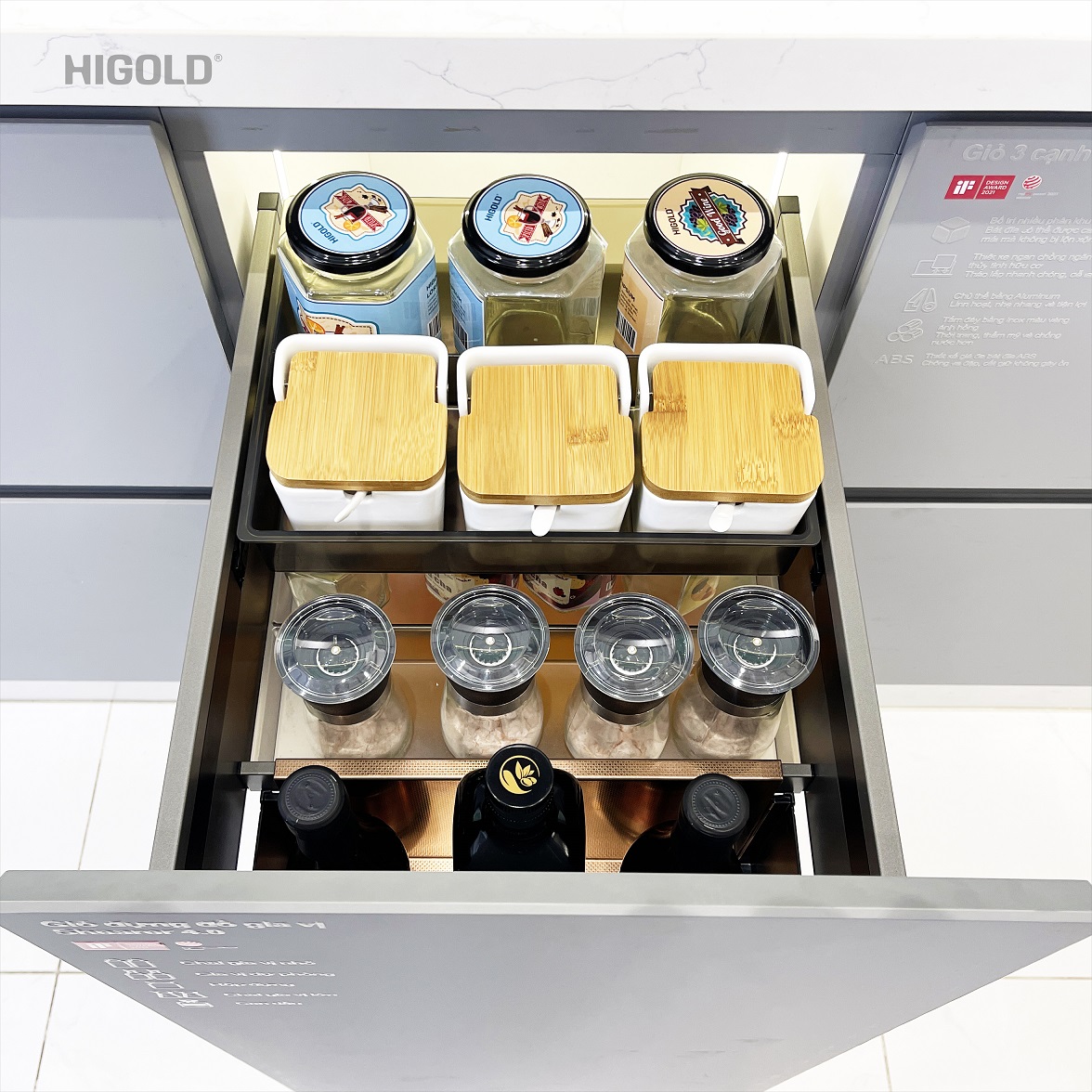 KỆ GIA VỊ HỘP NHÔM 4.0 HIGOLD SHEARER