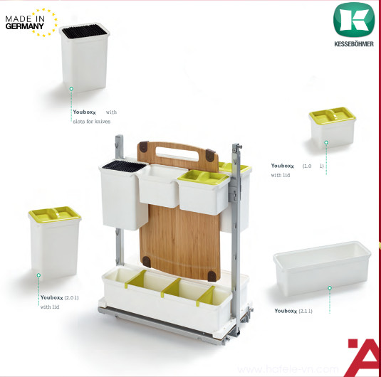 Bộ rổ kéo Dipensa Junior III 300mm Hafele (Màu trắng)  545.11.762