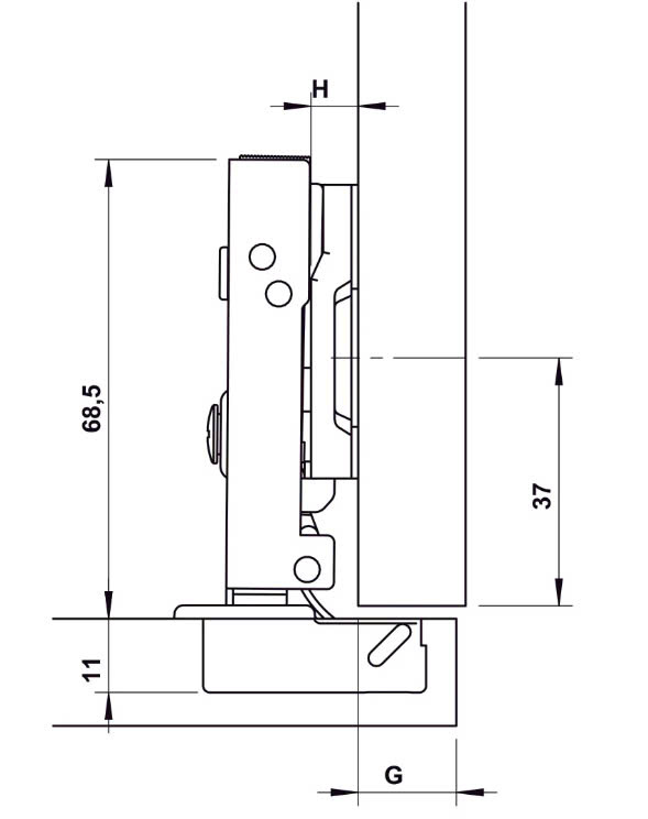 Bản lề Hafele DIY Inox 304 giảm chấn trùm ngoài - Thẳng 315.07.113