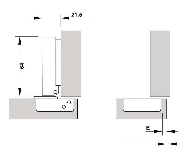 Bản lề Hafele DIY Inox 304 giảm chấn trùm ngoài - Thẳng 315.07.113