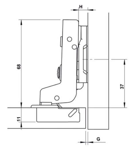 Bản lề Hafele DIY Inox 304 giảm chấn trùm nửa 315.07.114