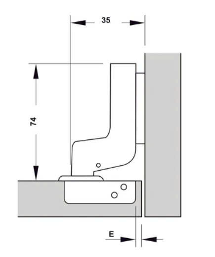 Bản lề Hafele DIY Inox 304 giảm chấn trùm nửa 315.07.114
