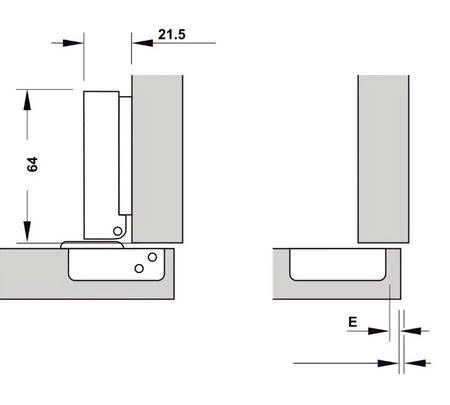 Bản lề Hafele DIY Inox 304 giảm chấn lọt lòng - cong hẳn 315.07.115