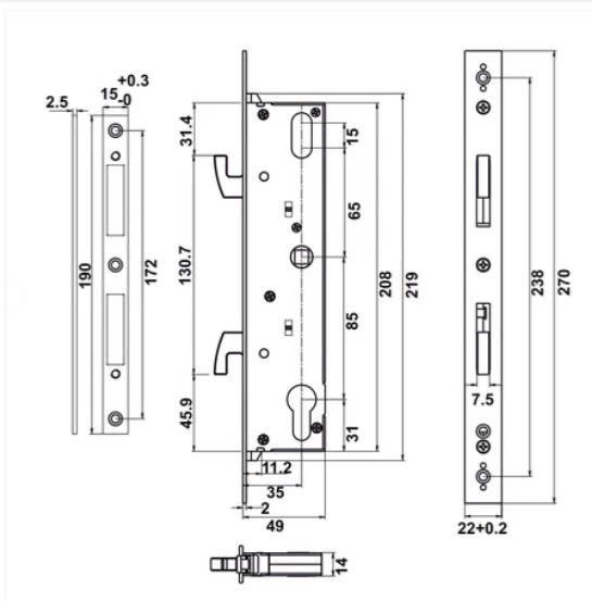 Khóa điện tử Hafele DL6600 - Cửa trượt nhôm 912.20.144