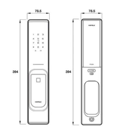 Khóa điện tử Hafele PP8100 - có chức năng Khóa Bluetooth
