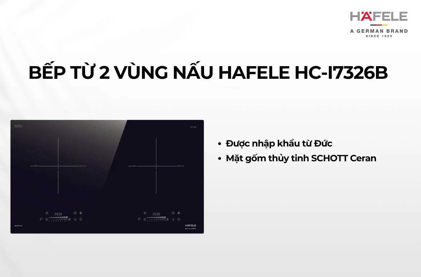 Bếp từ 2 vùng nấu Hafele HC-I7326B 533.09.989