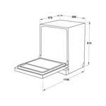 Máy rửa chén bán âm Hafele HDW-SI60AB, Series 600 538.21.320