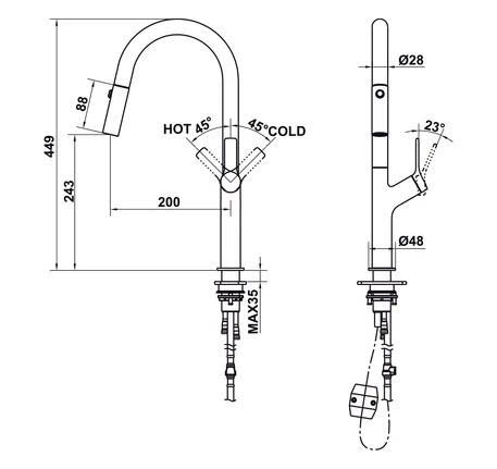 Vòi bếp Hafele LUX-P HT25-SH1F449 570.85.046 - Titan