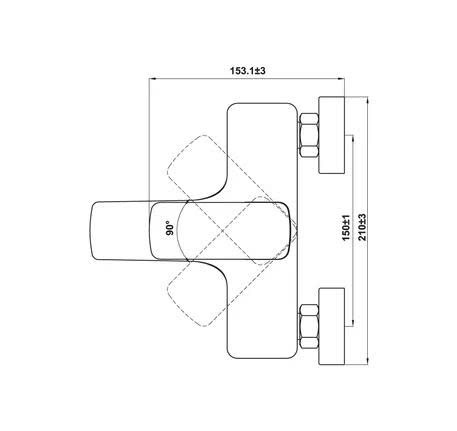 Bộ trộn Hafele nổi 2 đường nước Kobe đen 589.15.035