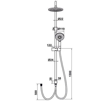 Thanh sen kết hợp không gồm bộ trộn Hafele 589.34.189 Màu Chrome