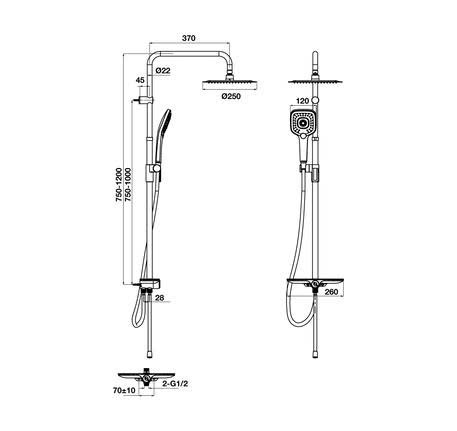 Thanh sen kết hợp kệ Hafele - Intensity chưa gồm bộ trộn 589.23.155