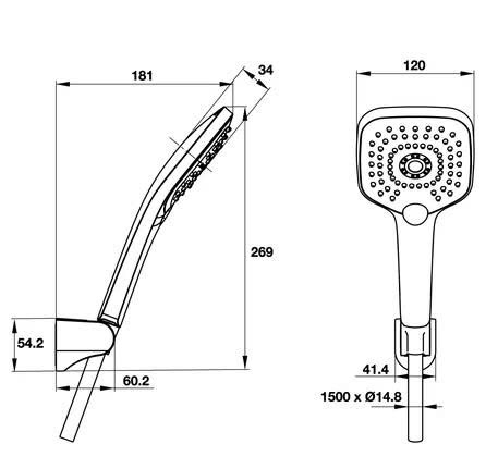 Bộ sen tay Hafele - AirSense 120S 485.60.610