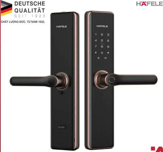 Khóa điện tử Hafele DL7600 Màu đồng bóng 912.20.238 ( Không bao gồm Pin )