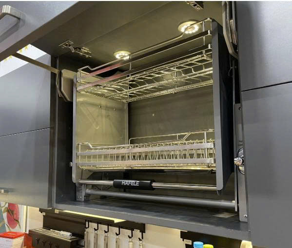 Giá bát nâng hạ Hafele với thiết kế lưới tròn LENTO 504.76.012