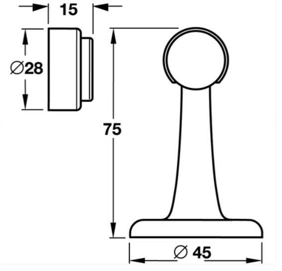 Chặn cửa nam châm Hafele 489.70.203