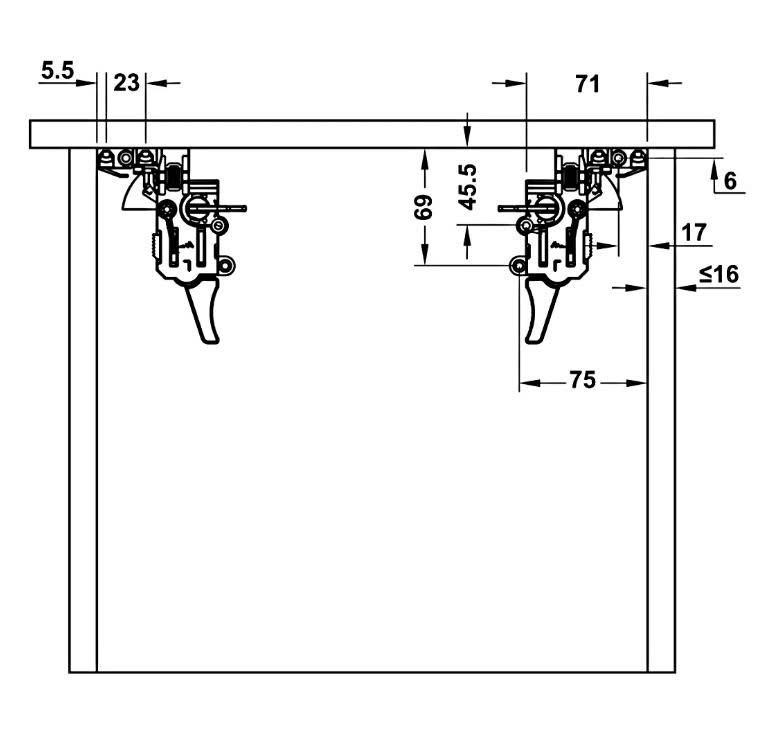 Ray âm Hafele Matrix UM, mở toàn phần, giảm chấn 433.32.073