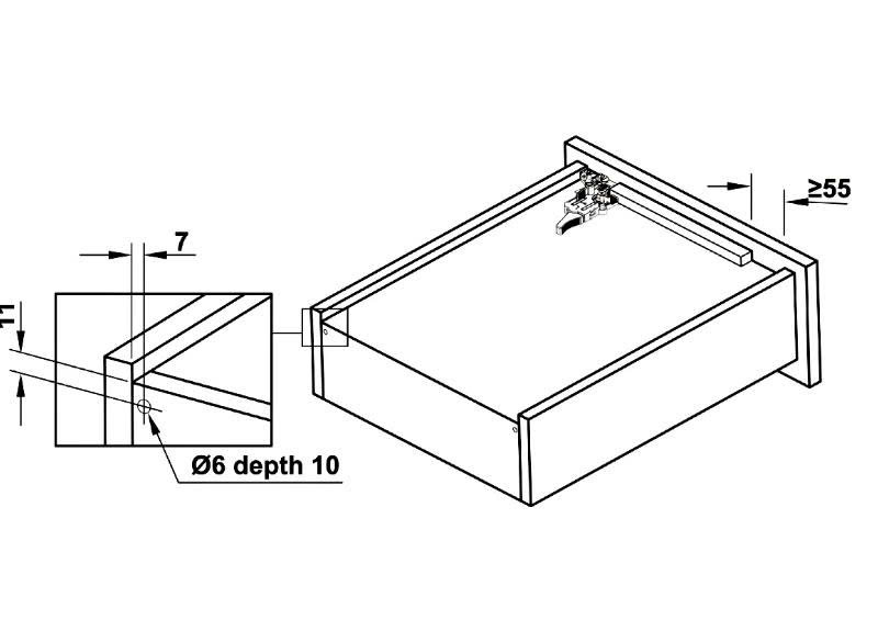 Ray âm Hafele Matrix UM, mở toàn phần, giảm chấn 433.32.072