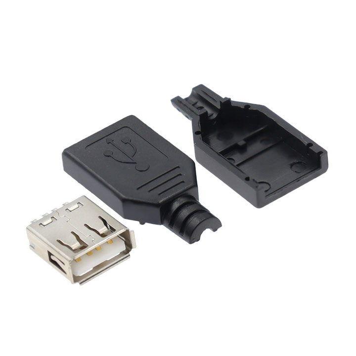 Combo 5 Đầu Jack Cổng USB A Cái 4P + Vỏ