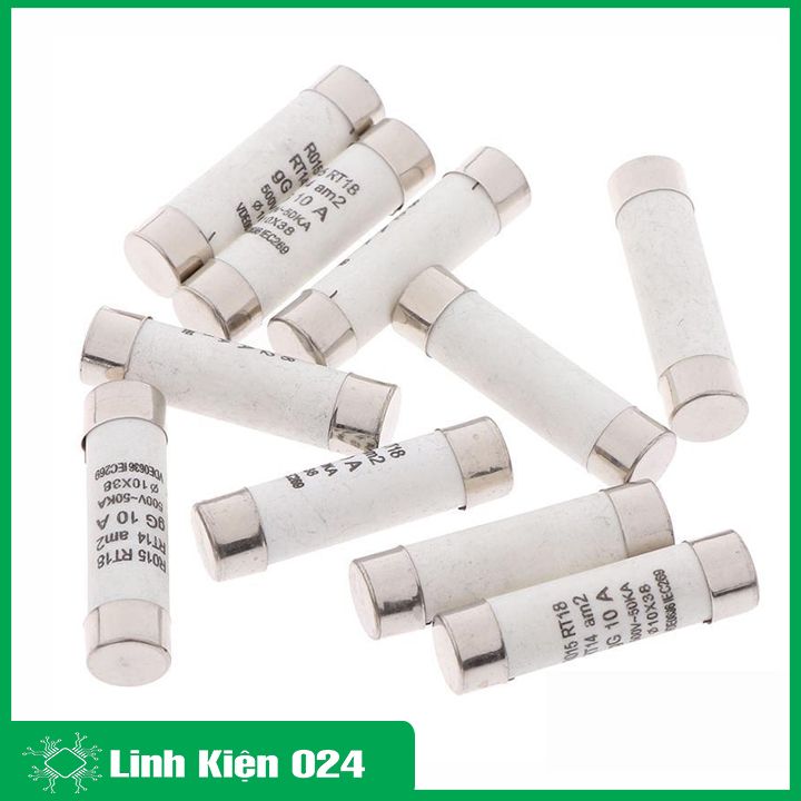 Hộp 20 Cầu Chì Sứ 10x38mm (Xịn) - 10A