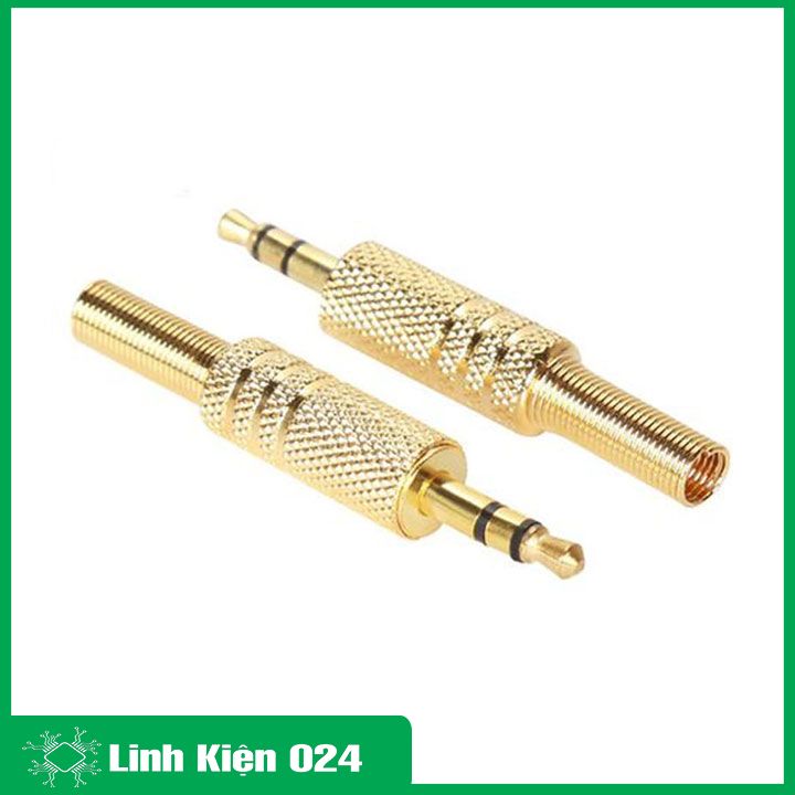 Bộ 2 Jack Audio 3.5mm Đực Màu Vàng Gold Cực Chất