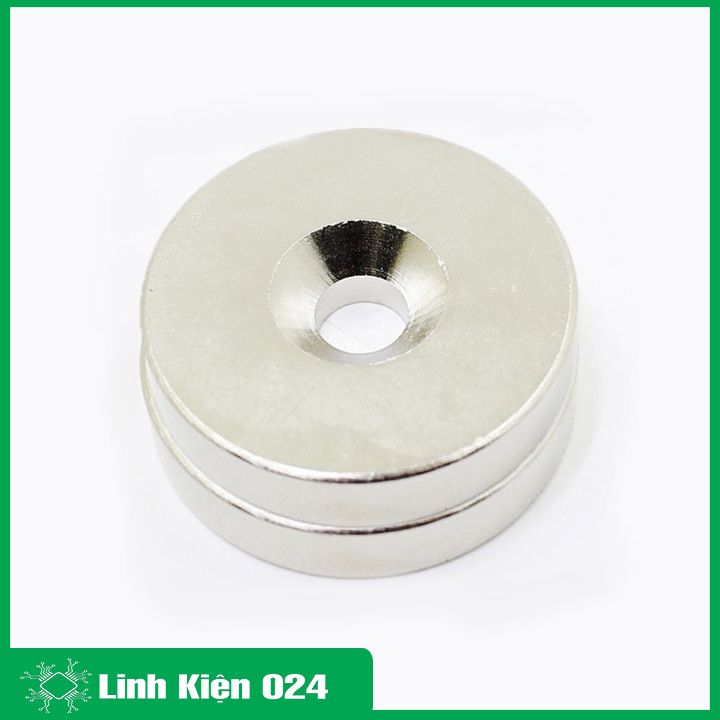 Bộ 2 Viên Nam Châm Đất Hiếm Tròn 15x3mm Có Lỗ 3mm ( Từ Tính Hút Cực Mạnh)