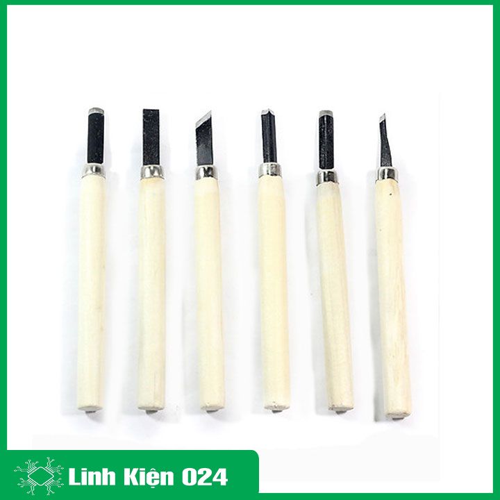 Bộ Dao Tiện Cán Gỗ 6 Chiếc