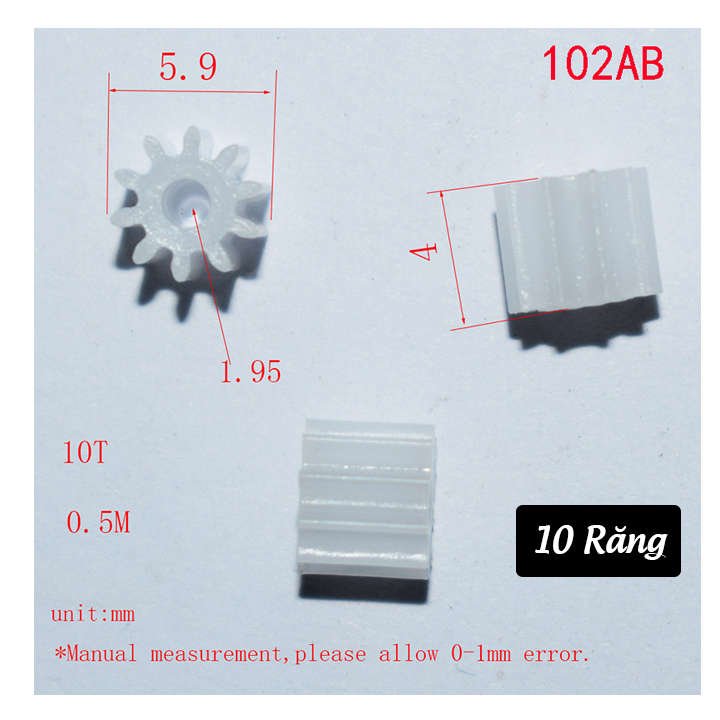 Bánh Răng Nhựa Trục 2mm