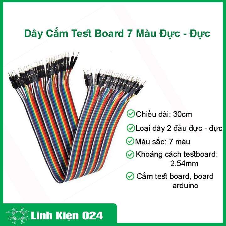Dây Nối 40P 7 Màu Dài 30Cm ( 2 Đầu Đực Đực ) - 10 Sợi