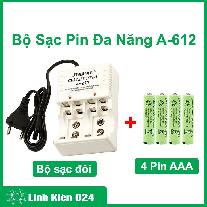 Bộ Sạc Pin Đa Năng A-612 4pin  (Sạc Các Loại Pin )