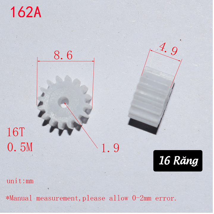 Bánh Răng Nhựa Trục 2mm