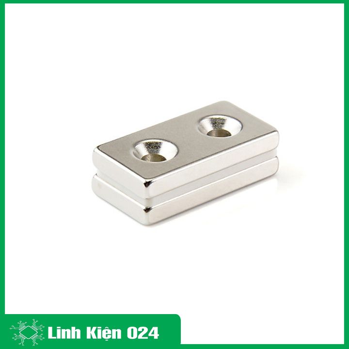 Nam Châm 40x20x5mm Hai Lỗ Siêu Khỏe