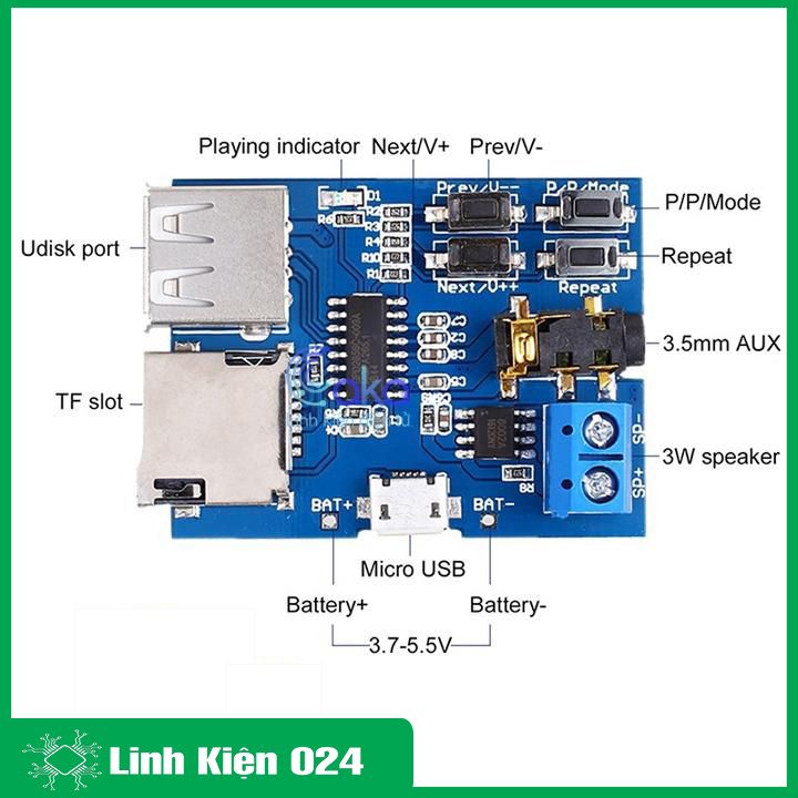 Module Giải Mã MP3+TF GM4563 (k5a8)