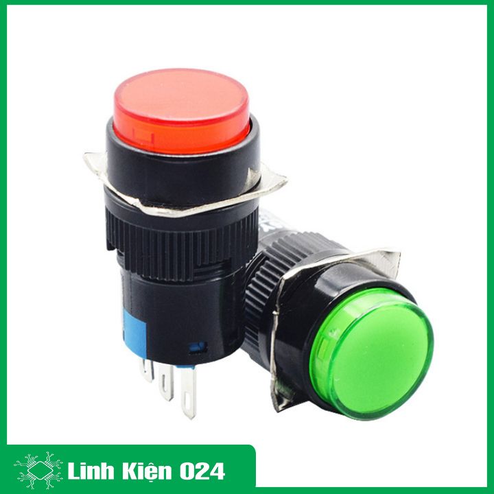 Nút Nhấn Đề 16mm-220VAC AL6- A Nhấn Giữ Có Đèn