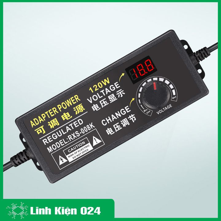 Adapter Điều Chỉnh Điện Áp 9-24VDC 5A Màn Hình Hiển Thị (5.5x2.1)