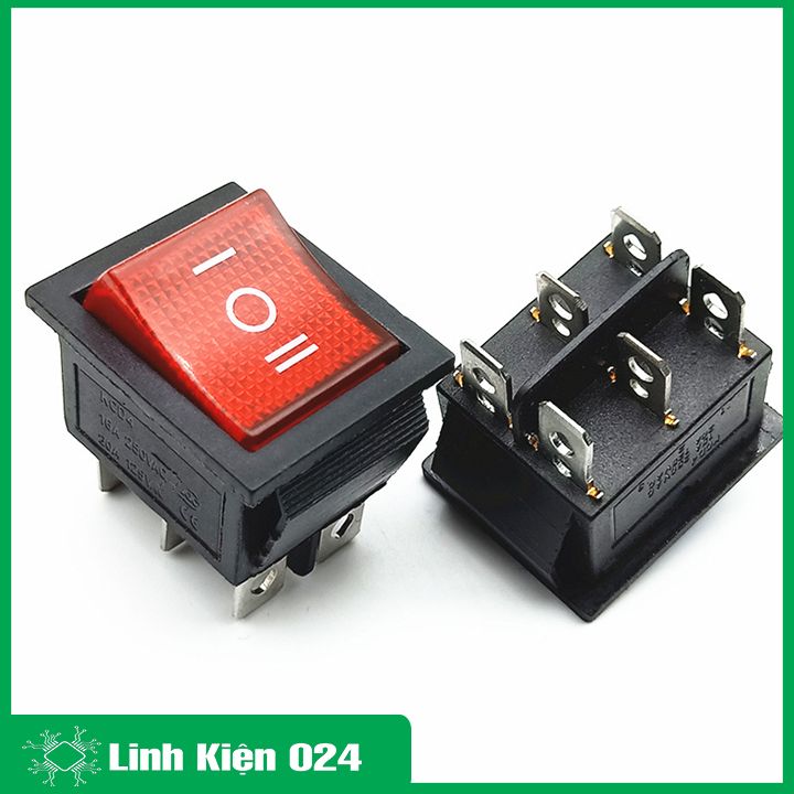 Công Tắc Bập Bênh KCD4 6P 3 Chế Độ Có Đèn