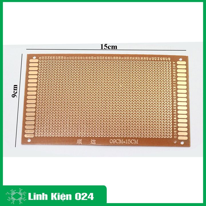 Phíp Đồng Lỗ - Bảng Mạch Đục Lỗ Sẵn PCB Nâu - Kích Thước 9x15MM