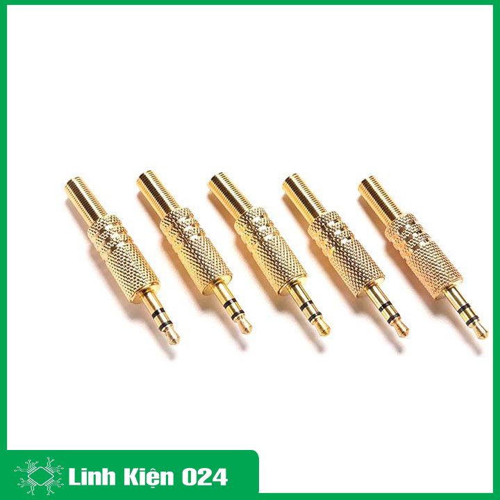 Bộ 2 Jack Audio 3.5mm Đực Màu Vàng Gold Cực Chất