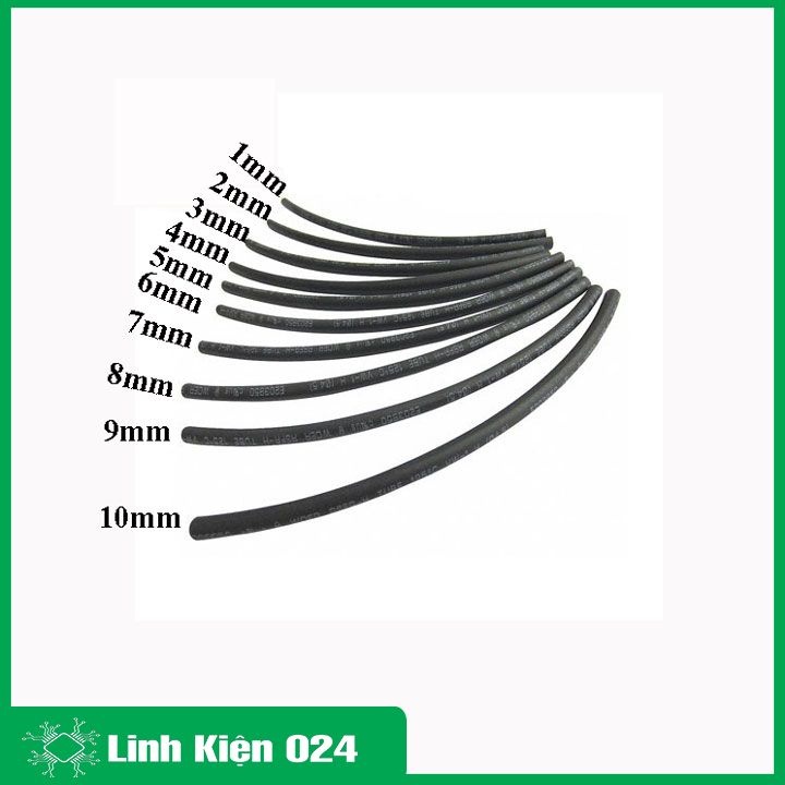 Combo gen co nhiệt đủ các loại 1,2,3,4,5,6,7,8,10mm, 9 loại mỗi loại dài 1m