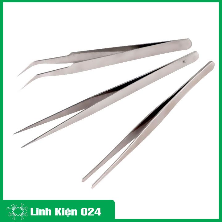 Bộ 3 Kẹp Linh Kiện Điện Tử Đa Năng Loại To Dài 13Cm ( Vàng )