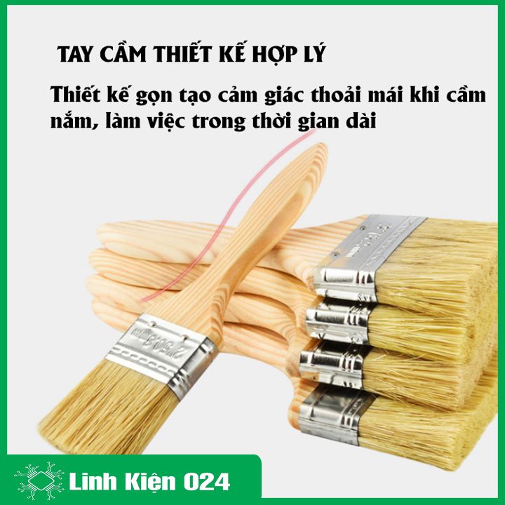 Chổi Vệ Sinh Mạch Quét Axetol Quét Sơn Cán Gỗ Sợi Siêu Dầy