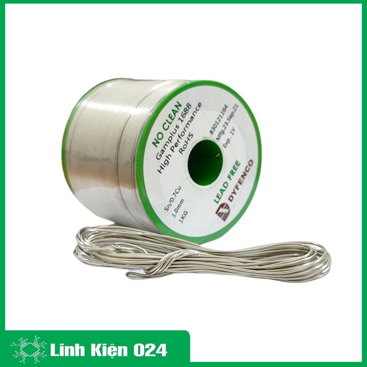 Thiếc Hàn Không Chì DYFENCO Hàng Đài Loan 1.0mm Cuộn 5 Mét