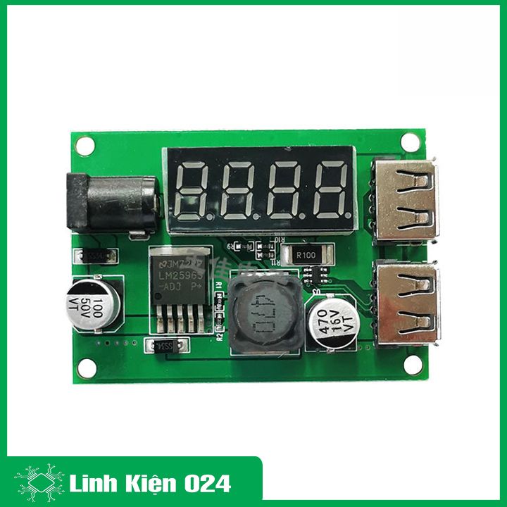 Module Hạ Áp Buck DC-DC Vin 6-40VDC Vout 5VDC 3A 2 Đầu Ra USB V3 (K2E6)