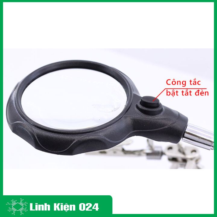 Kính Lúp Để Bàn MG16126 Có Tay Kẹp Có Đèn 4 Trong 1