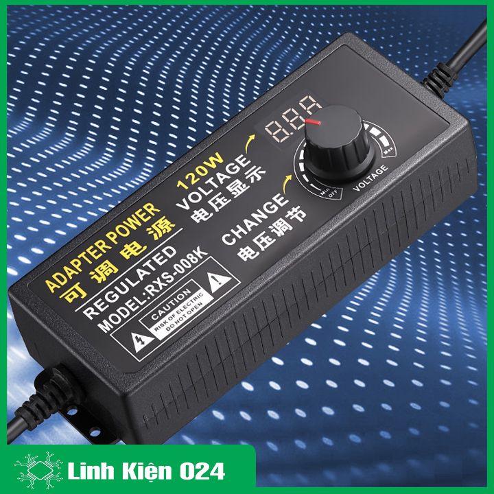 Adapter Điều Chỉnh Điện Áp 9-24VDC 5A Màn Hình Hiển Thị (5.5x2.1)