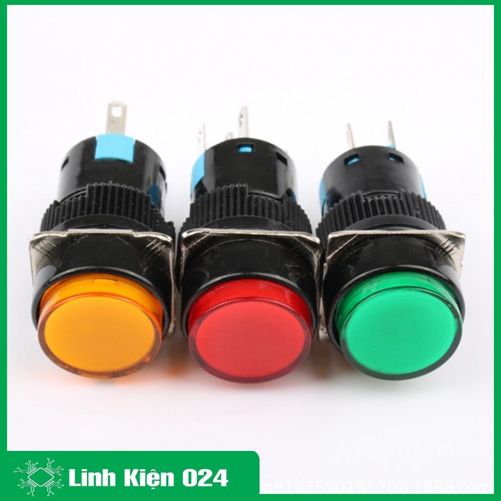 Nút Nhấn Đề 16mm-220VAC AL6- A Nhấn Giữ Có Đèn